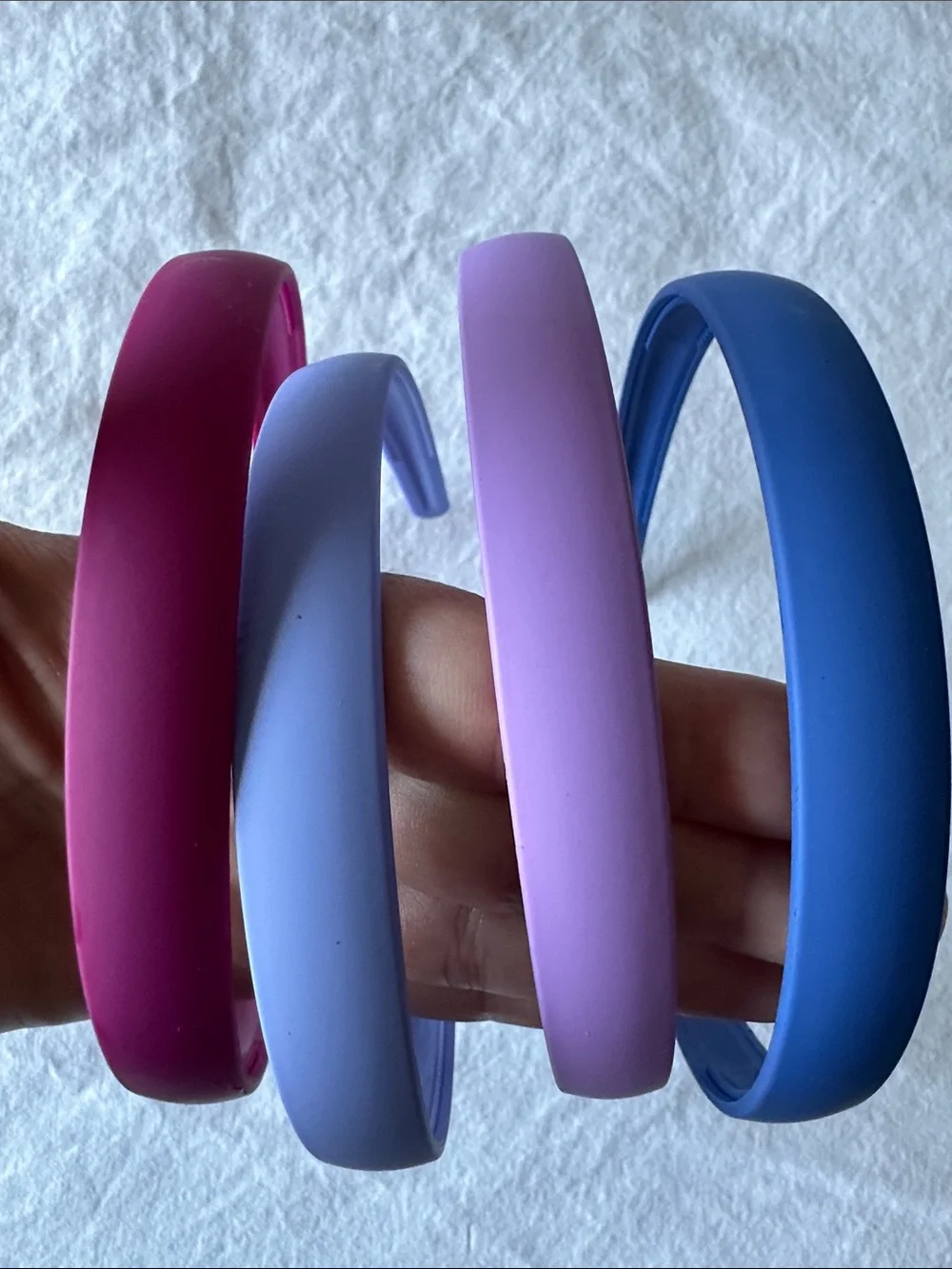 NWOT! Set of 4 Solid Color Matte Headbands - Berry, Lavender, Lilac, Blue